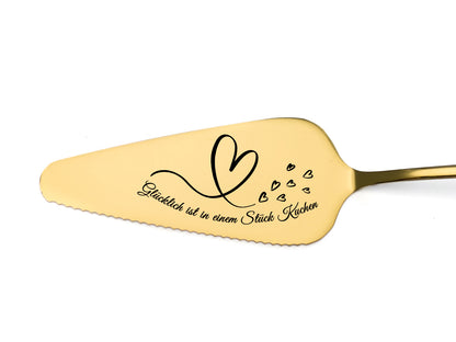 Personalized engraved cake server- Silver or Gold – Wedding, Anniversary, Gift