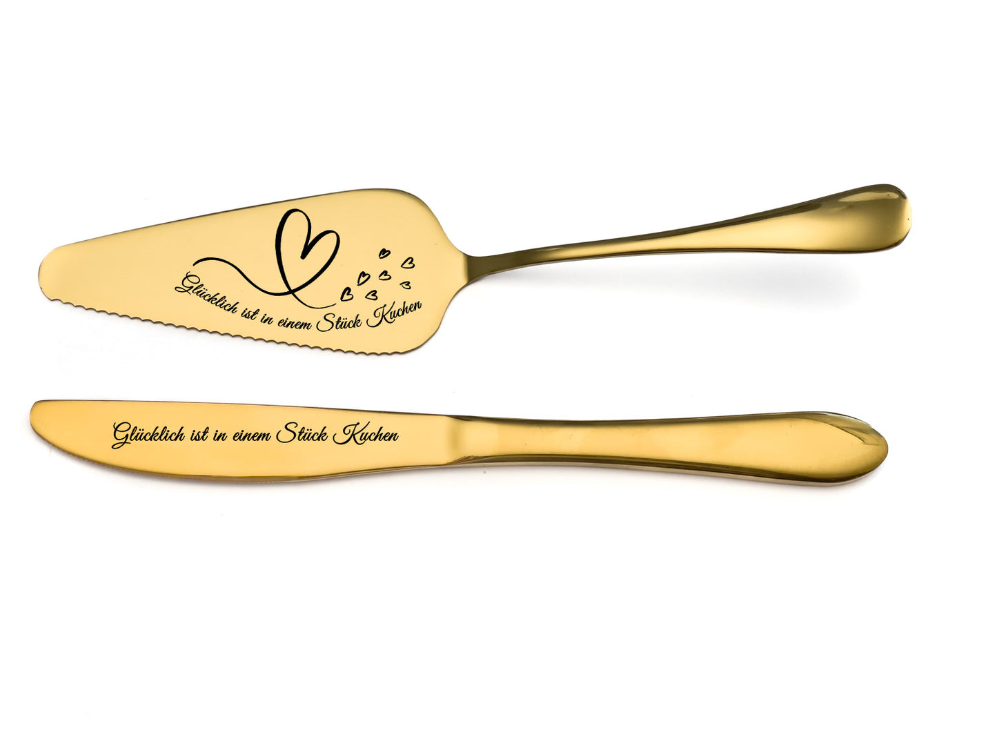 Personalized engraved cake server- Silver or Gold – Wedding, Anniversary, Gift