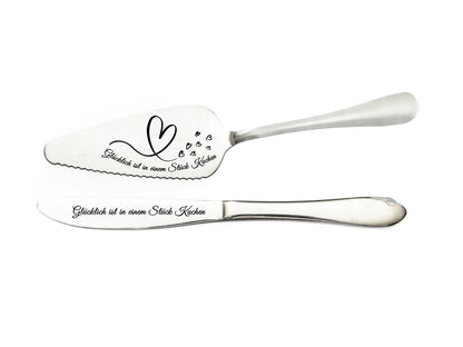 Personalized engraved cake server- Silver or Gold – Wedding, Anniversary, Gift