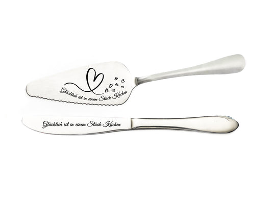 Personalized engraved cake server- Silver or Gold – Wedding, Anniversary, Gift