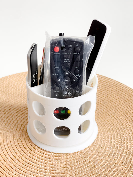 360 Rotatable Remote Control Organizer – 3 Slot Multi-Device Holder for TV, Audio & Gaming