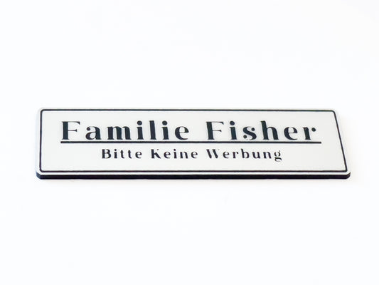 Personalized Family Name Tag for Letterbox – "No Advertising" – Stylish & Durable