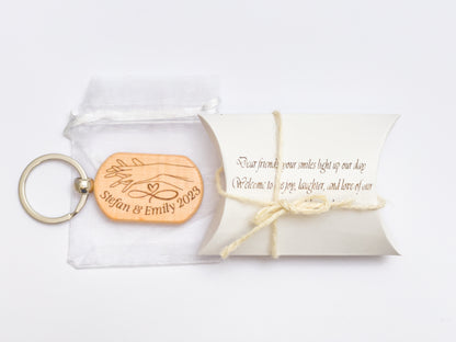 Персонализиран гравиран дървен ключодържател