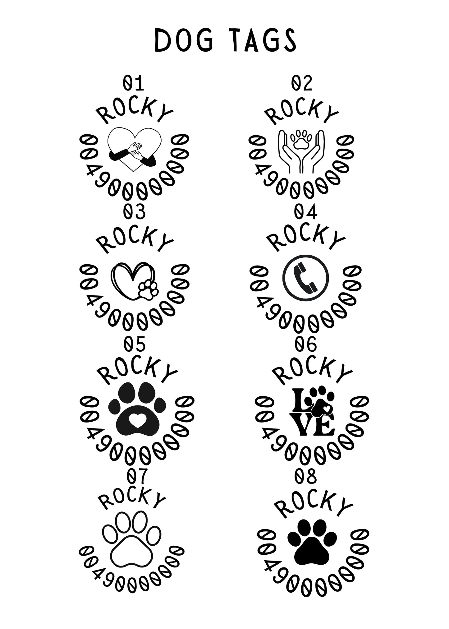 Pet tag ID from aluminium