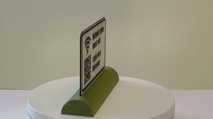 Stand for table- Wifi network login with generated QR code