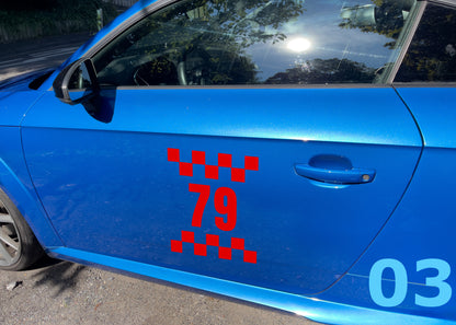 Racing car custom number