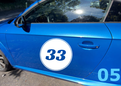 Racing car custom number