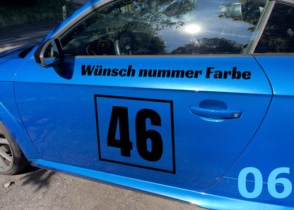 Racing car custom number